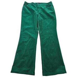 Talbots curvy size 14 bright green holiday corduroy EUC jeans pants casual ^